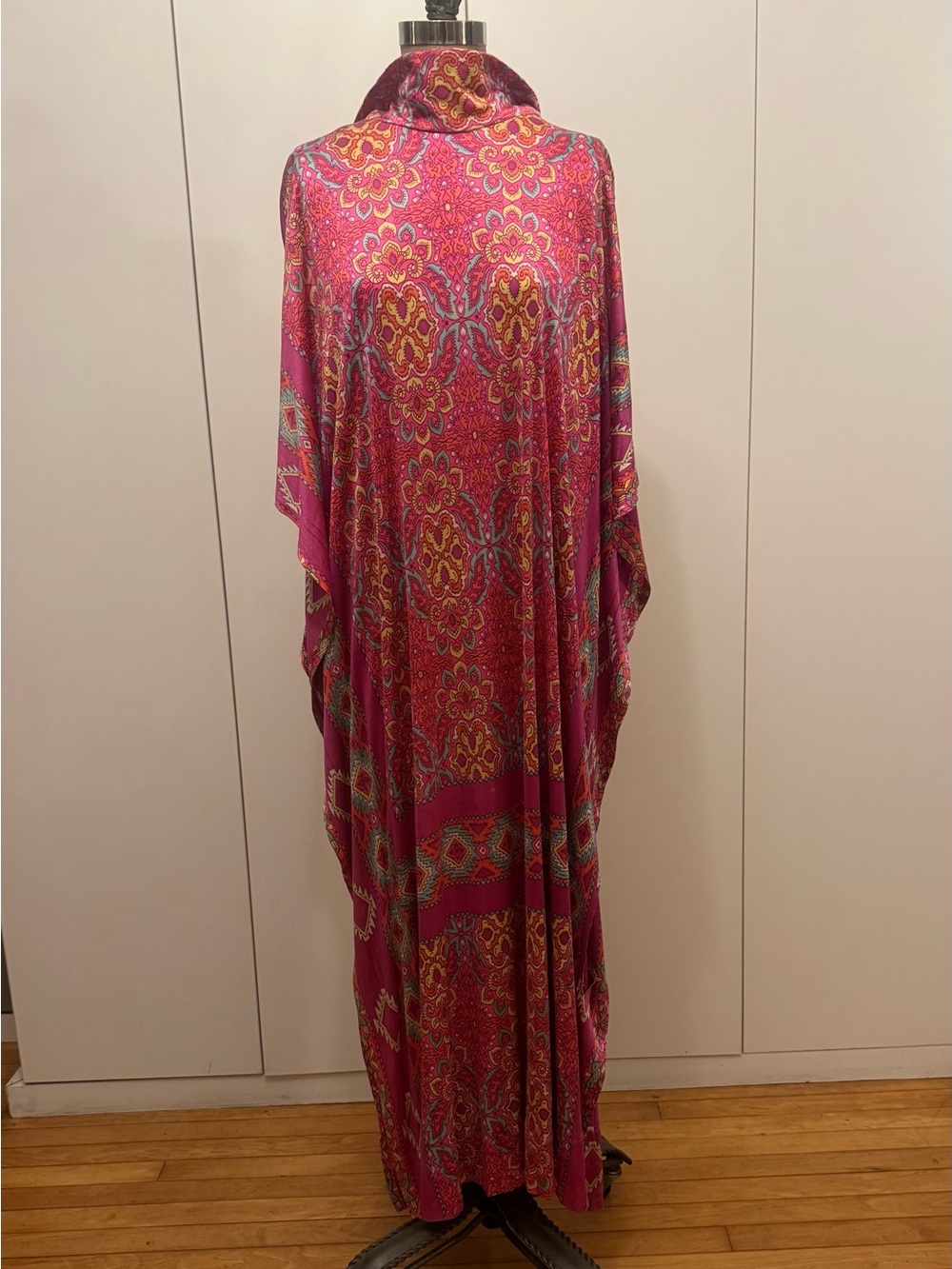 Vibrant Pink Floral Maxi Kaftan